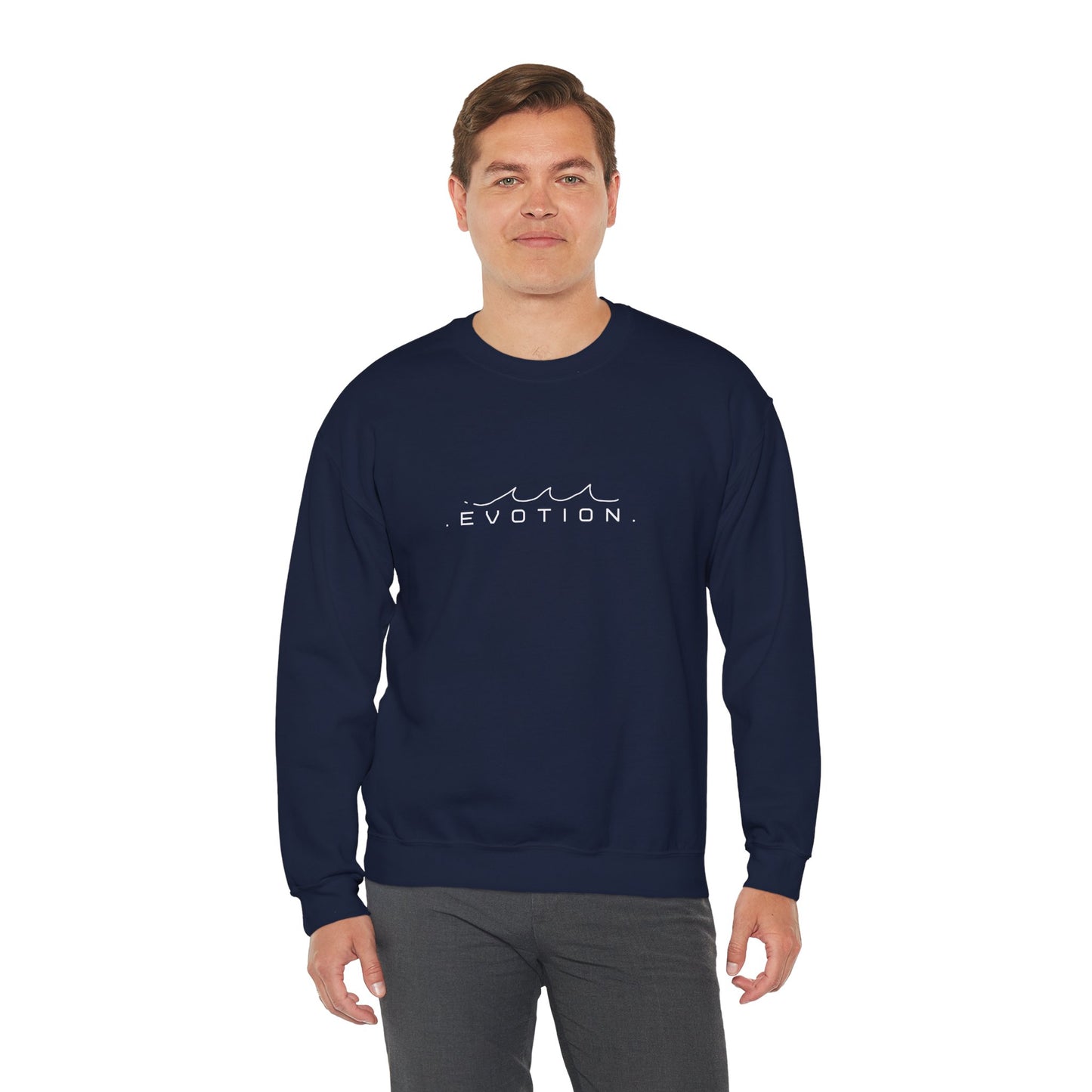 Evotion Wave Inspired Crewneck Sweatshirt – Minimal Streetwear for Skate & Surf Life