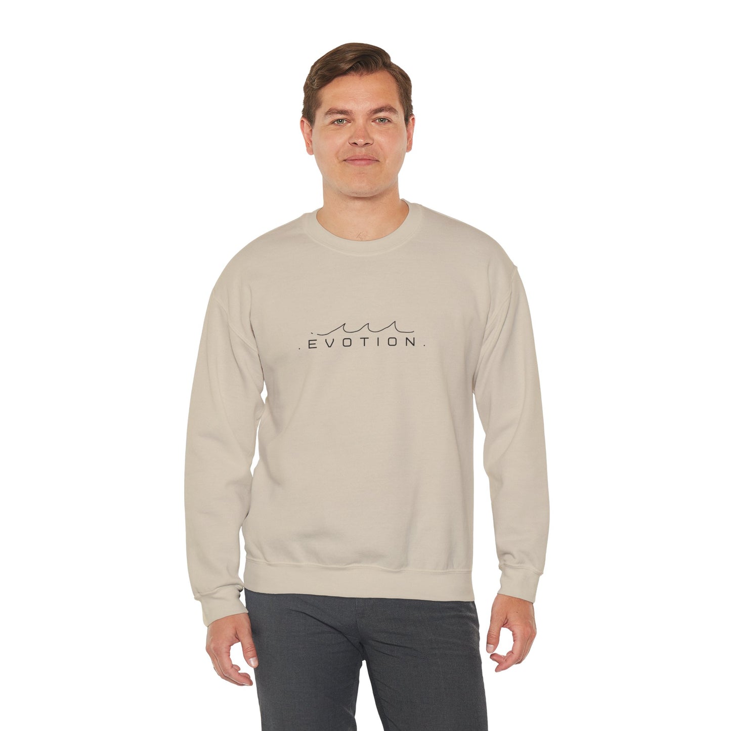 Evotion Wave Inspired Crewneck Sweatshirt – Minimal Streetwear for Skate & Surf Life