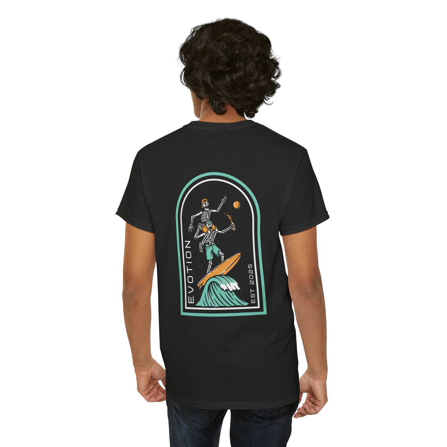 Evotion Surf Skeleton Tee – Unisex Skate, Surf & Streetwear T-Shirt