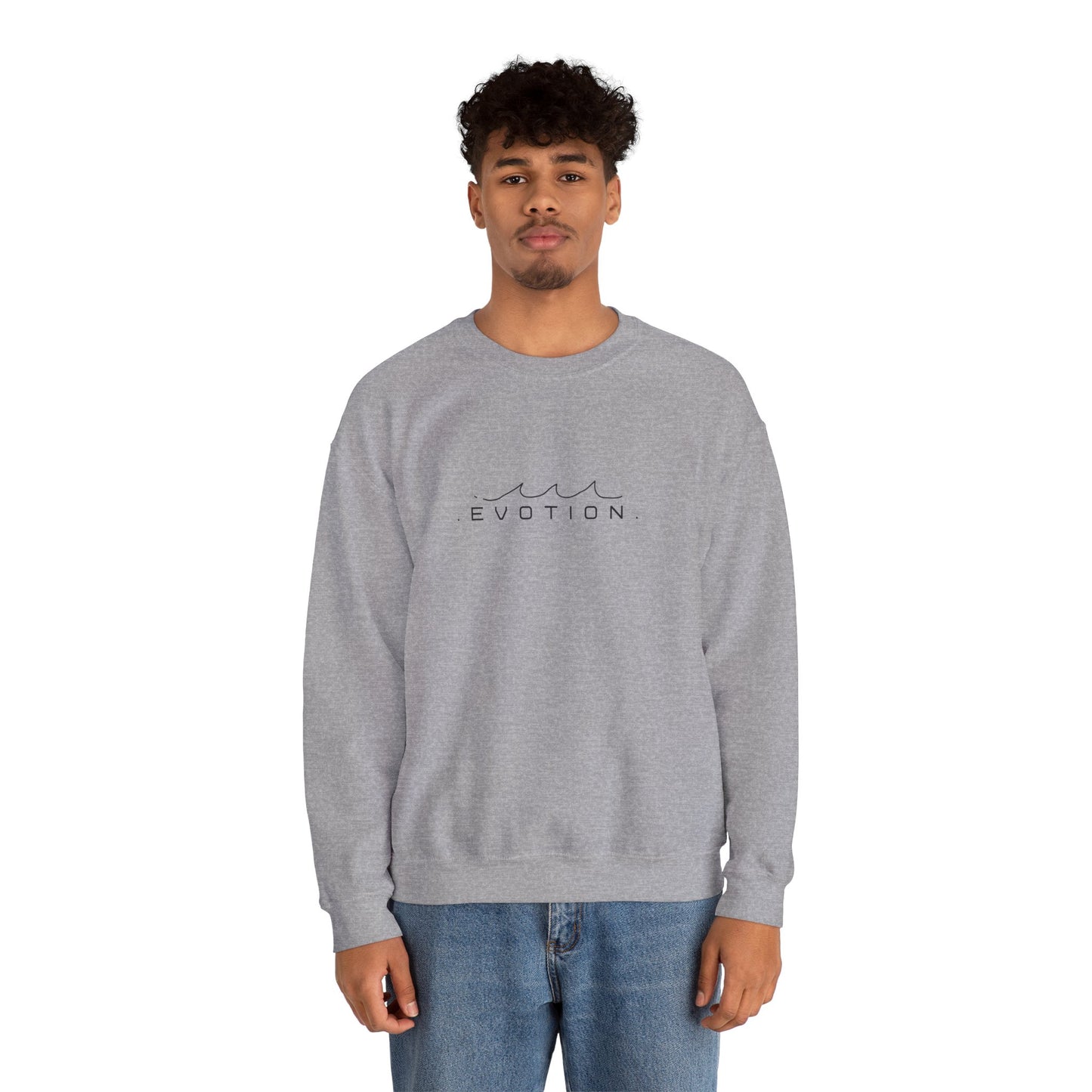 Evotion Wave Inspired Crewneck Sweatshirt – Minimal Streetwear for Skate & Surf Life