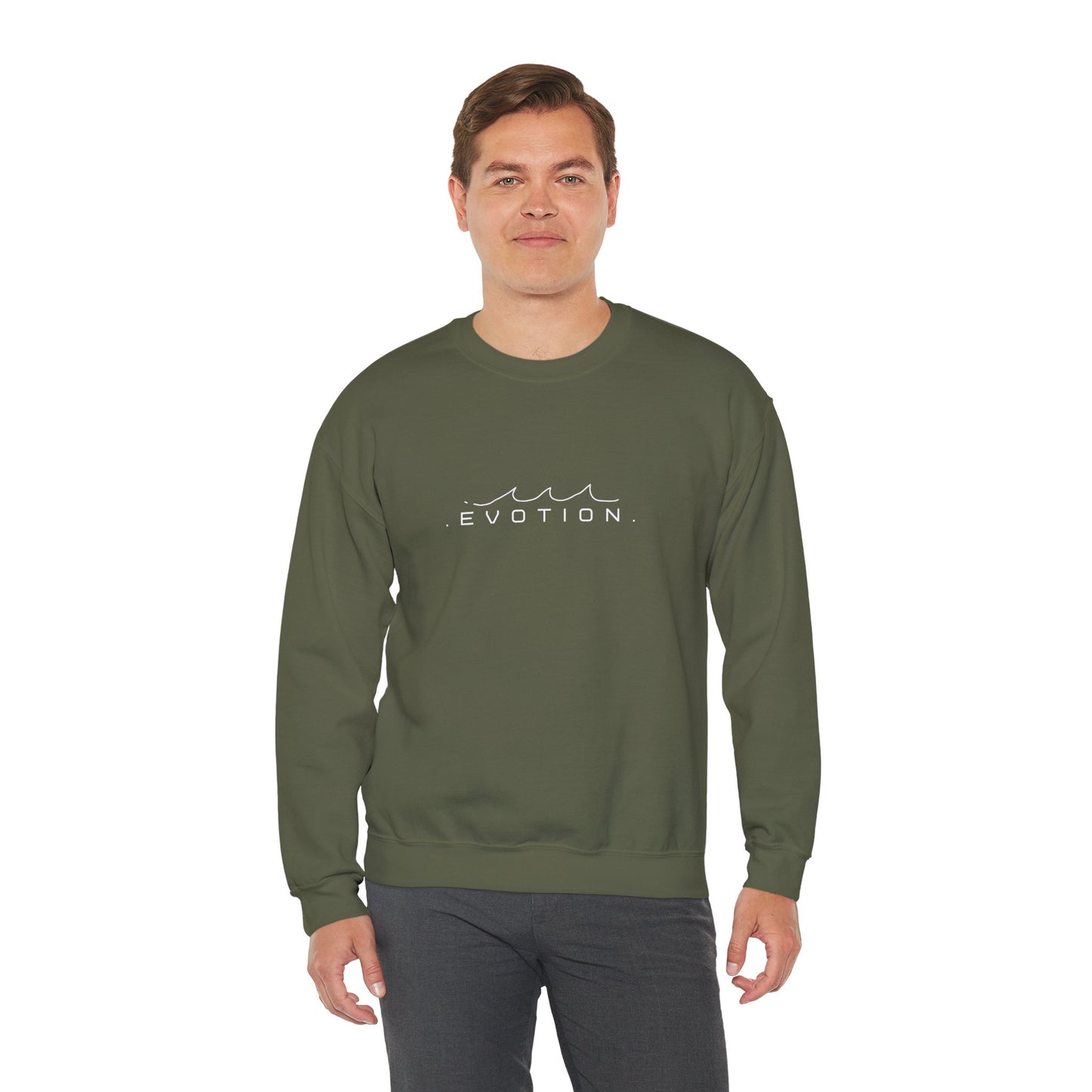 Evotion Wave Inspired Crewneck Sweatshirt – Minimal Streetwear for Skate & Surf Life