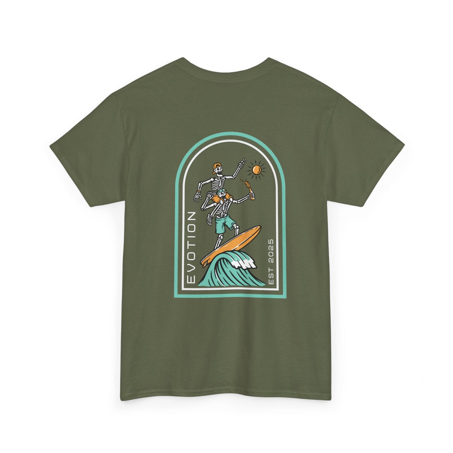 Evotion Surf Skeleton Tee – Unisex Skate, Surf & Streetwear T-Shirt