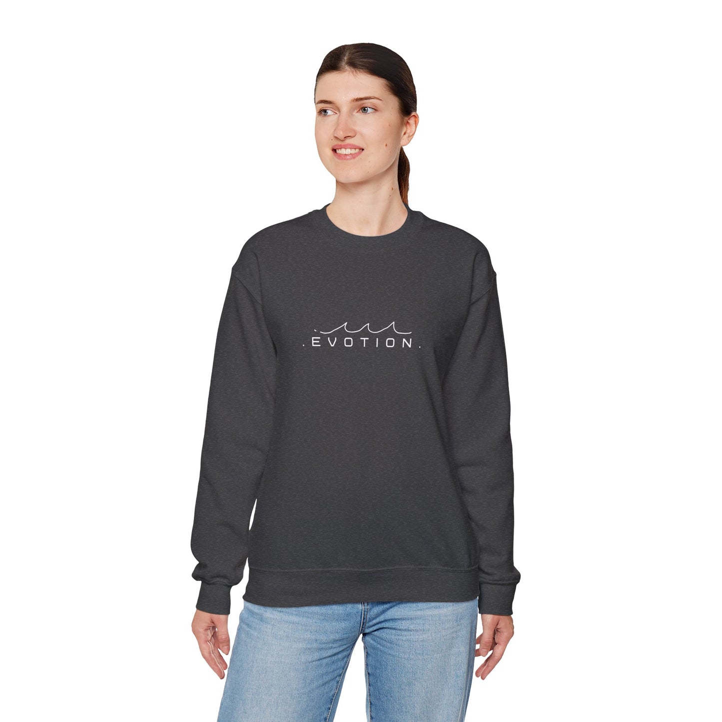 Evotion Wave Inspired Crewneck Sweatshirt – Minimal Streetwear for Skate & Surf Life