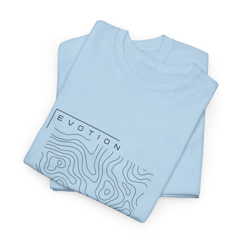 Evotion Contour Map Inspired Tee – Unisex Skate, Surf & Streetwear T-Shirt