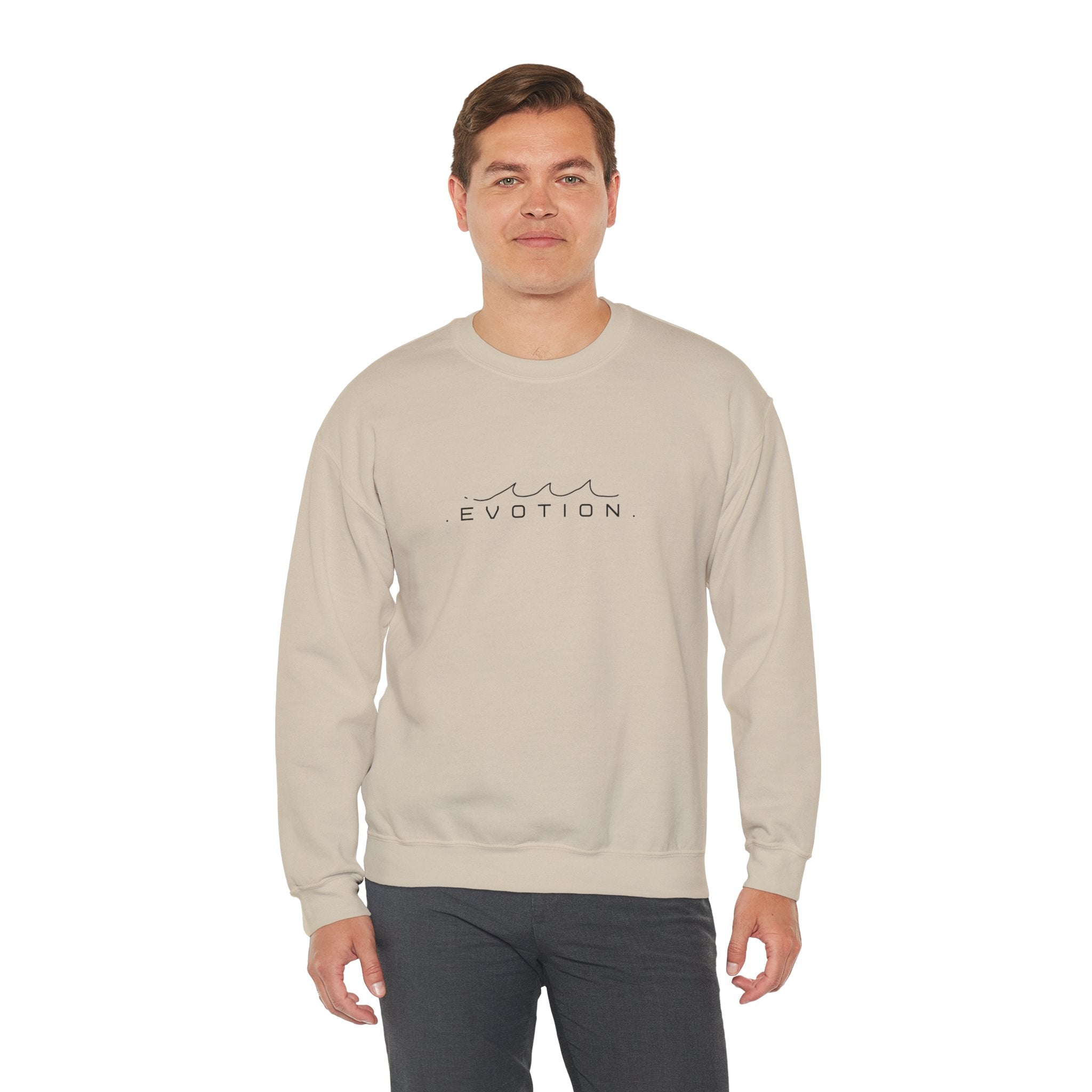 Evotion Wave Inspired Crewneck Sweatshirt – Minimal Streetwear for Skate & Surf Life