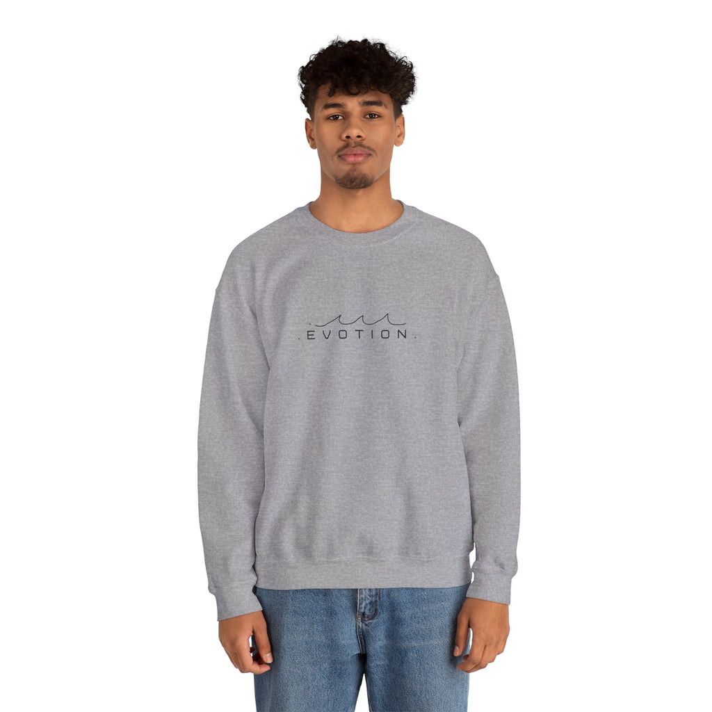 Evotion Wave Inspired Crewneck Sweatshirt – Minimal Streetwear for Skate & Surf Life
