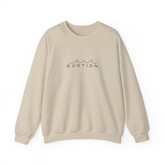 Evotion Wave Inspired Crewneck Sweatshirt – Minimal Streetwear for Skate & Surf Life