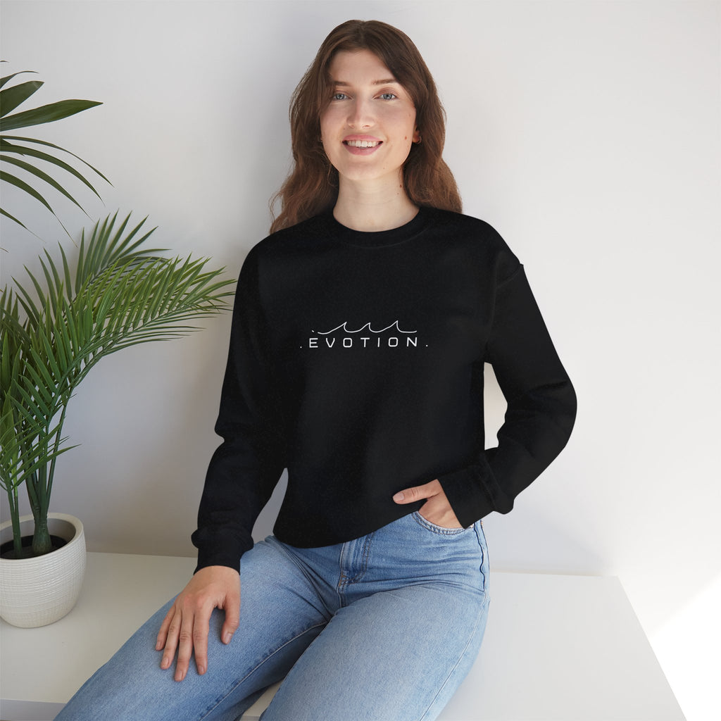 Evotion Wave Inspired Crewneck Sweatshirt – Minimal Streetwear for Skate & Surf Life