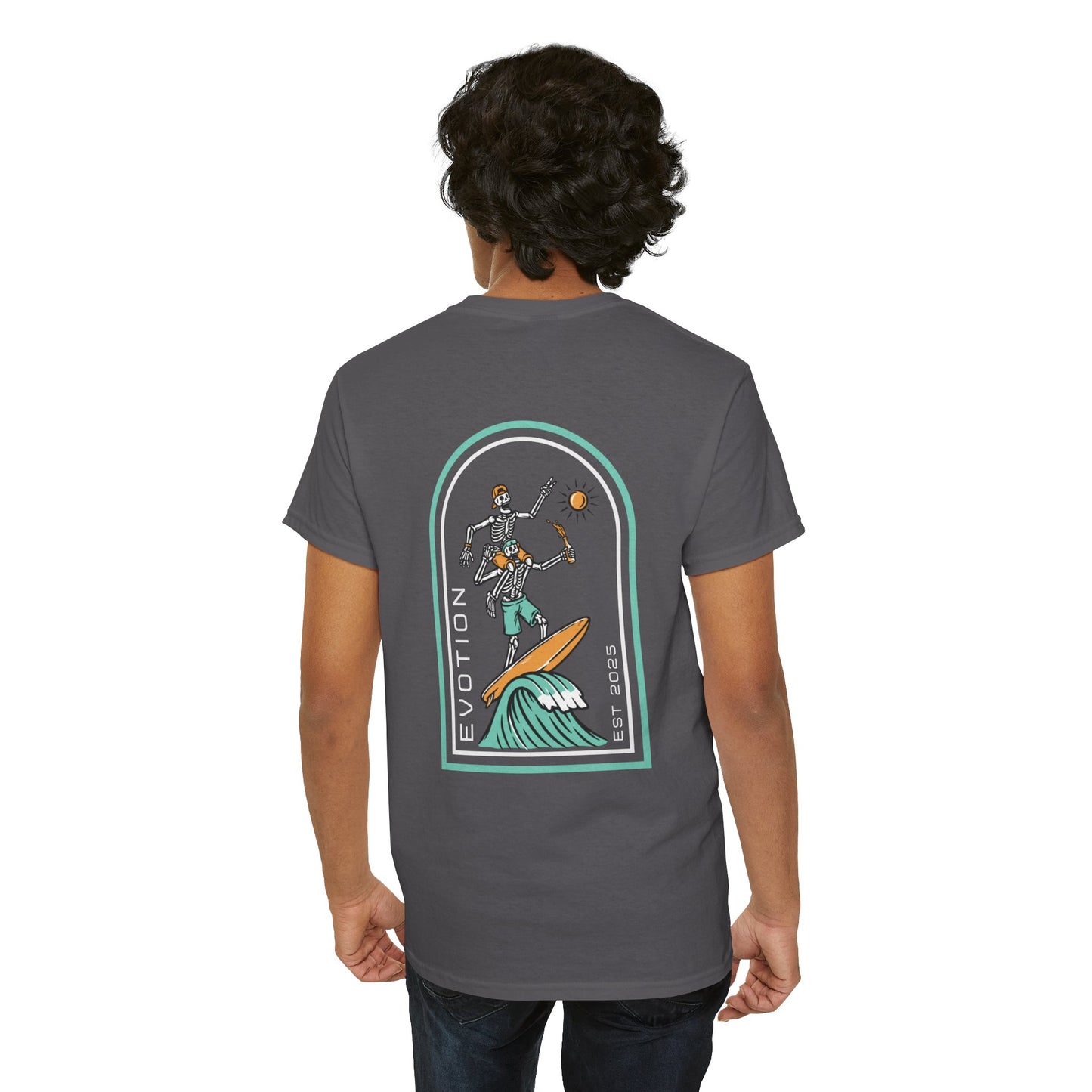Evotion Surf Skeleton Tee – Unisex Skate, Surf & Streetwear T-Shirt