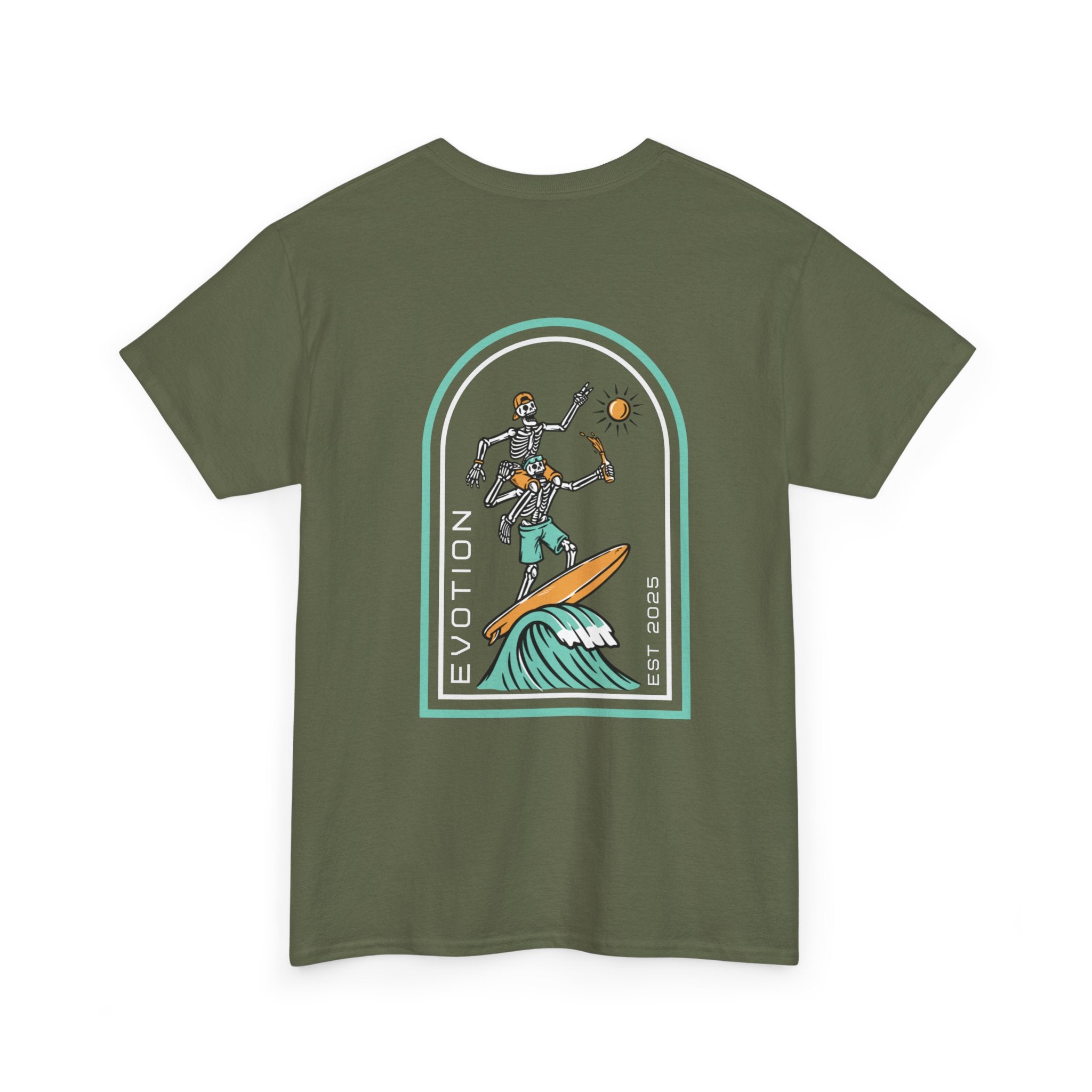 Evotion Surf Skeleton Tee – Unisex Skate, Surf & Streetwear T-Shirt