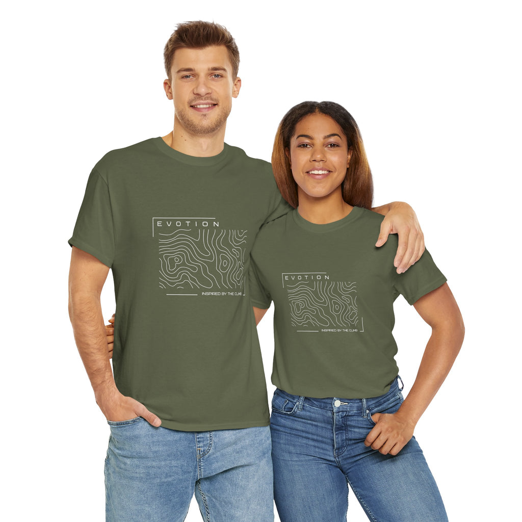 Evotion Contour Map Inspired Tee – Unisex Skate, Surf & Streetwear T-Shirt