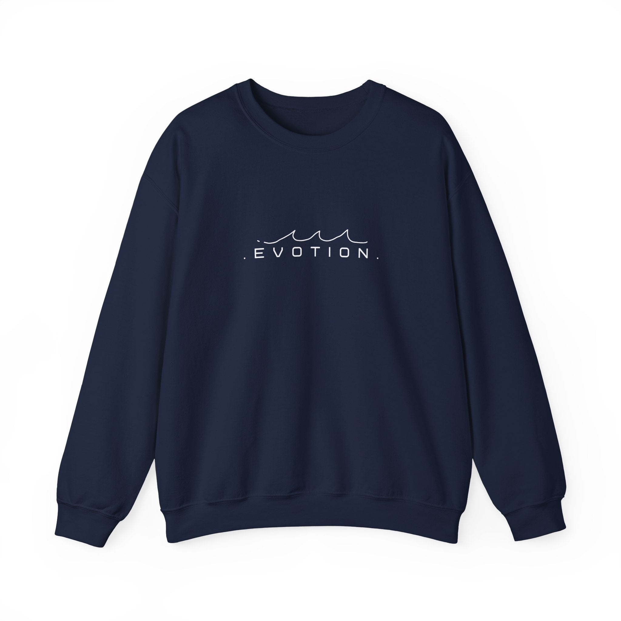 Evotion Wave Inspired Crewneck Sweatshirt – Minimal Streetwear for Skate & Surf Life