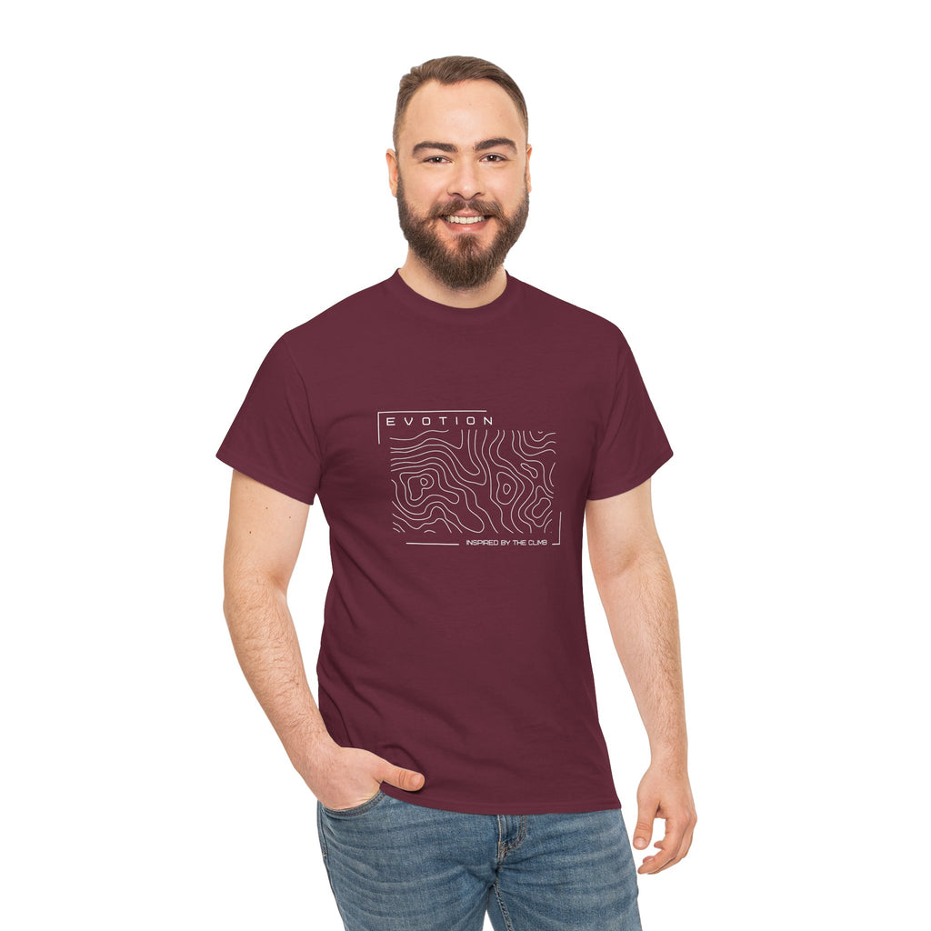 Evotion Contour Map Inspired Tee – Unisex Skate, Surf & Streetwear T-Shirt